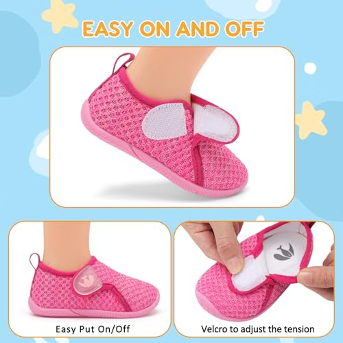 Image of FEETCITY Toddler Walking Shoes Slip On Toddler Shoes Boys Girls Kids Sports Sneakers Casual School Shoes Barefoot Shoes