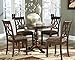 Ashley Furniture Signature Design - Leahlyn Dining Upholstered Side Chair - Pierced Splat Back - Set of 2 - Medium Brown