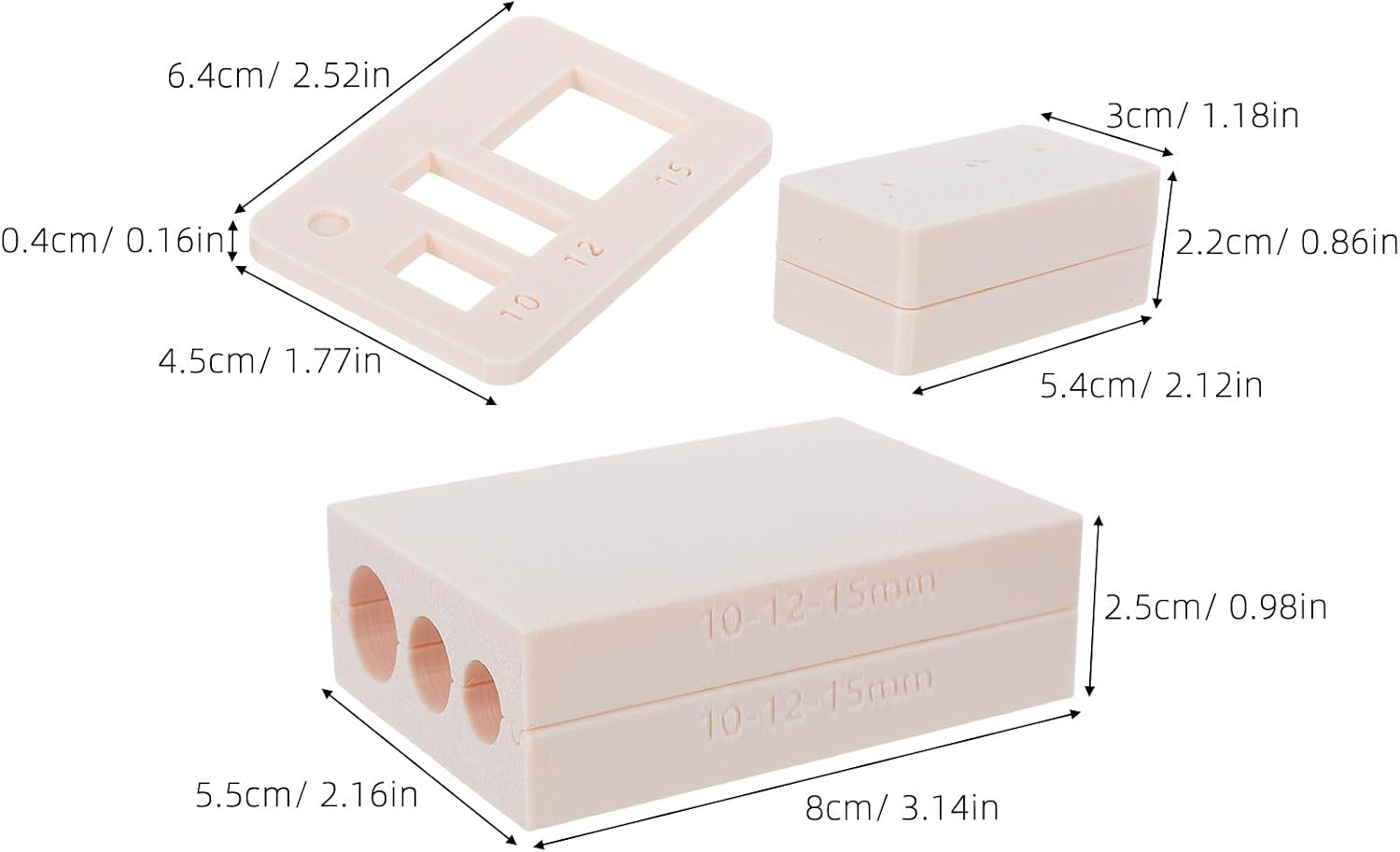 1Set Polymer Clay Bead Roller | 10/12/15mm Bead Roller Mold & Measuring Tool & Hole Maker Tool for Round Clay DIY Jewelry Crafts Projects