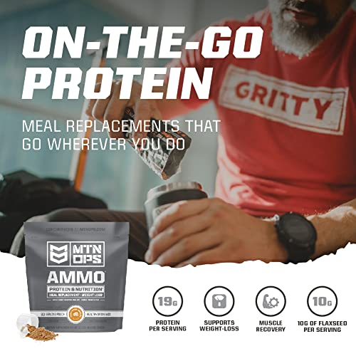 Mtn Ops Ammo Protein Powder Meal Replacement Shake For Lean Muscle Building, Chocolate Flavor, 28 Servings #TOP3