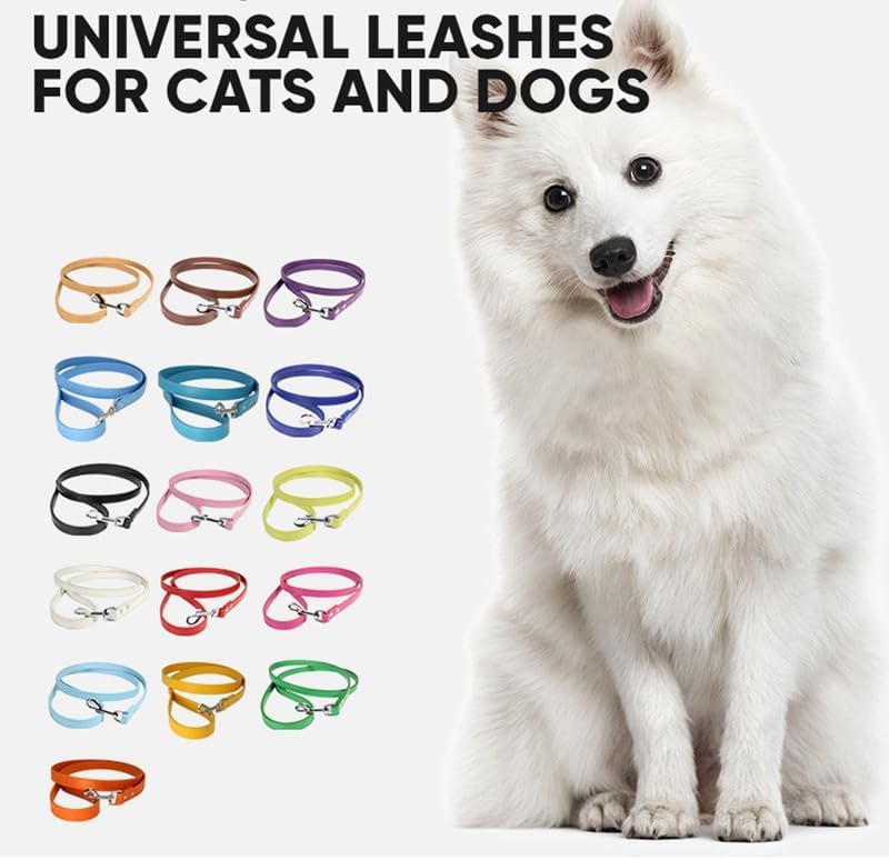 2CM*120CM PU Leather Dog Lead,khaki Dog Leash,Leather Pet Leash For Cat.Puppy.Small Pet - Image 4