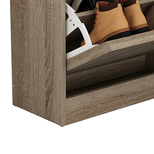 Étagère à chaussures en bois avec tiroirs rabattables pour petit espace