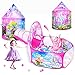 3 in 1 Kids Play Tent for Toddler with Play Tunnel+Baby Ball Pit+Castle Tent, Pop Up Unicorn Kids Playhouse for Boys and Girls Gift, Collapsible Children Play Tent Toy Indoor and Outdoor Play Games