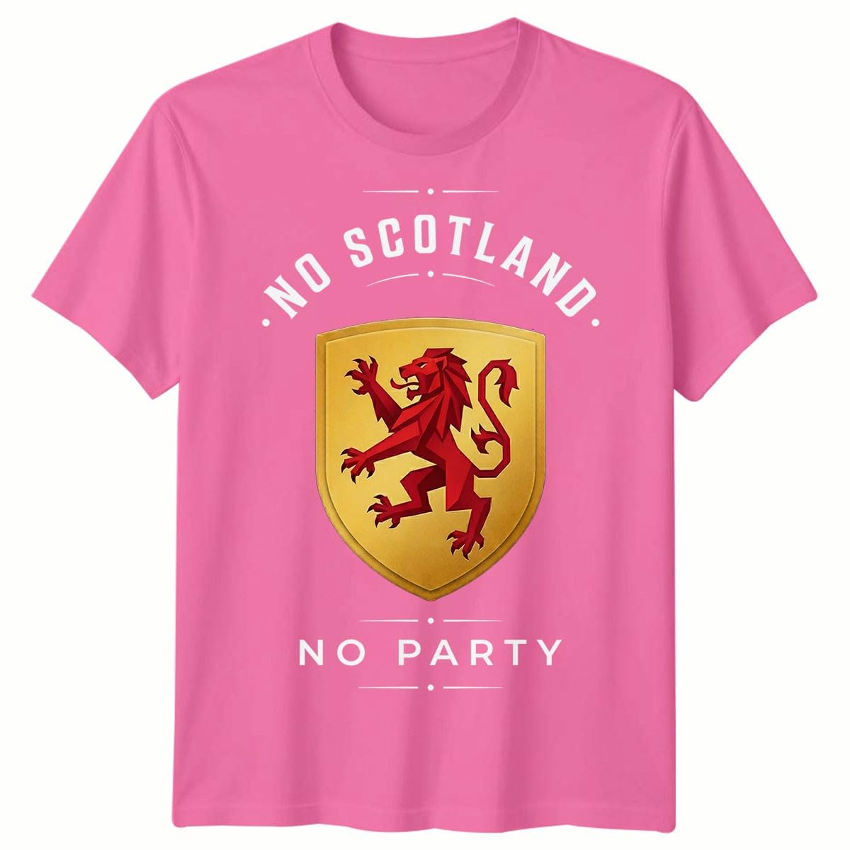 D&T No Scotland No Party Football Unisex T Shirt Scotland Fan Mens Womens Graphic Tee 12-13 Years Fuchsia