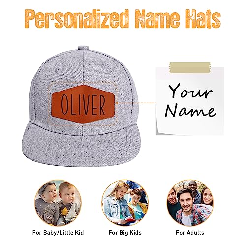 Custom Name Baseball Cap - Personalized Gifts Leather Patch Baby Hats - Toddler Trucker Hat for Boys Girls 0-3 Years2