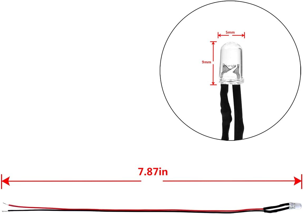 DEDC 50Pcs Ultra Bright 12v Pre Wired LED Diodes Light, Easy Color-Coded Pre-Wired LED Lights - (Green): Home Improvement