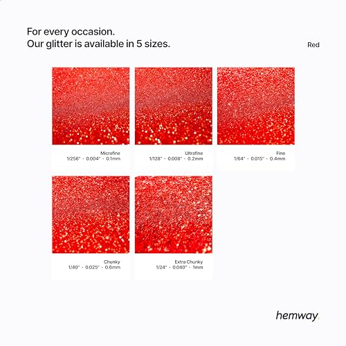 Image of Hemway Automotive Metal Flake Glitter FINE 1 /64 inch 0.015 inch 0.4mm 375 microns Paint Additive Metal Flake 100g for use with Car Bike Van Truck Wagon Automotive Spray and Spray Painting (Red)