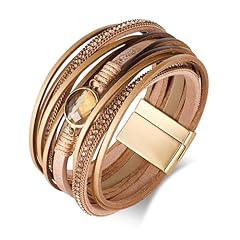 gold leather bracelet