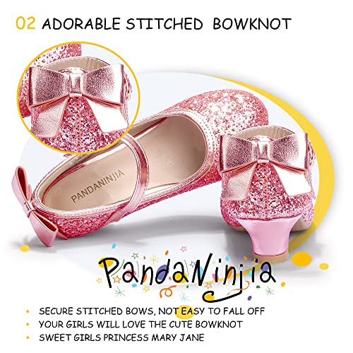 Image of PANDNAINJIA Girls Dress Shoes Toddler Heels Mary Jane Pumps