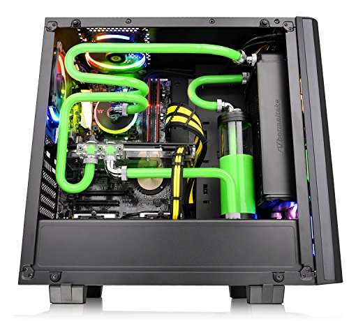 Image of Thermaltake View 21 Dual Tempered Glass ATX Black Gaming Mid Tower Computer Case Chassis CA-1I3-00M1WN-00