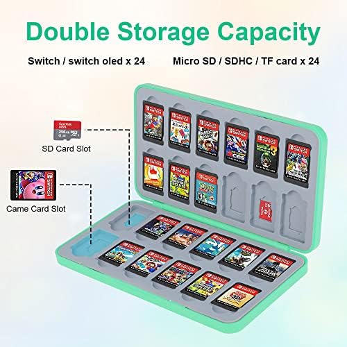 Vicloon Game Card Case Switch for Nintendo Switch, Game Card Holder Game Storage with 24 Cartridge Slots, Switch Games Holder case for Switch Game Card & SD Card Storage for Travel Carrying Case