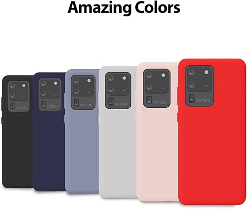 Miniatura 7 de GOOSPERY Funda de silicona líquida para Galaxy S20 Ultra (2020), suave al tacto, protección de cuerpo completo, a prueba de golpes, con forro de