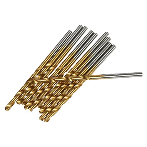 Gecheer 50 pcs HSS Chapeamento Titanium Torção Broca Set Sistema Métrico 1.0-3.0mm Aço De Alta Veloc