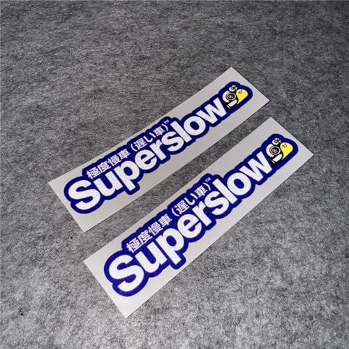 Image of Car Styling Sticker for Japanese Superslow Snail Creative Words Auto Oil Tank Window Body Vinyl Computer Case Motocross Decals (N 13x3cm Blue 2PCS)