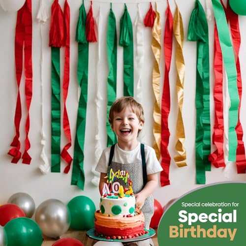 Image of 6 Christmas Streamers, 591ft Pack of Crepe Paper Party Decorations | Each roll is 82 ft long and 1.8 Inch wide ideal for Event Party Decor, Cultural Decorations and Christmas Celebration