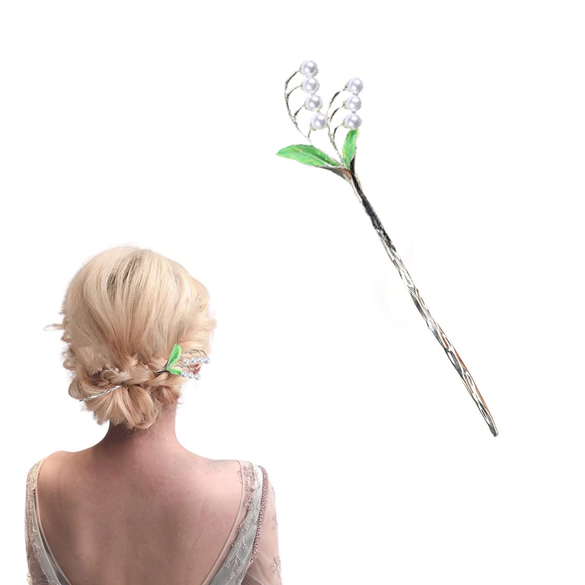 bacchette per capelli, Forcina for capelli con nappe vintage, bacchette for capelli, forcine for fissare il panino, forcine for capelli con fiori e campanelle di perle vintage, accessori for forcine f