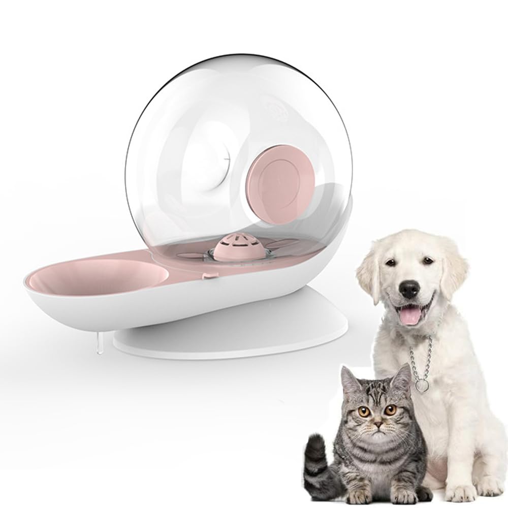 Coogime Water Dispenser for Cats and Dogs, 2.8 L Automatic Gravity Pet Drinking Fountain with Filter, Drinker, Self Feeding Station, High Volume (Pink, L)