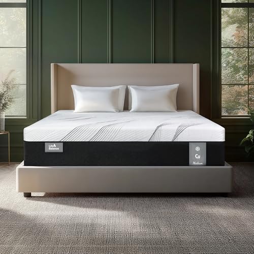 Image of Life Balance Full Hybrid Mattress 12 Inch, Made in USA, Medium, Individual Pocket Coils & Copper Gel Memory Foam， Hypoallergenic & Odorless, Motion Isolation & Pressure Relief, Mattress in a Box