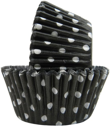 Regency Wraps Greaseproof Baking Cups, Black Polka Dots, 40 Count, Standard.
