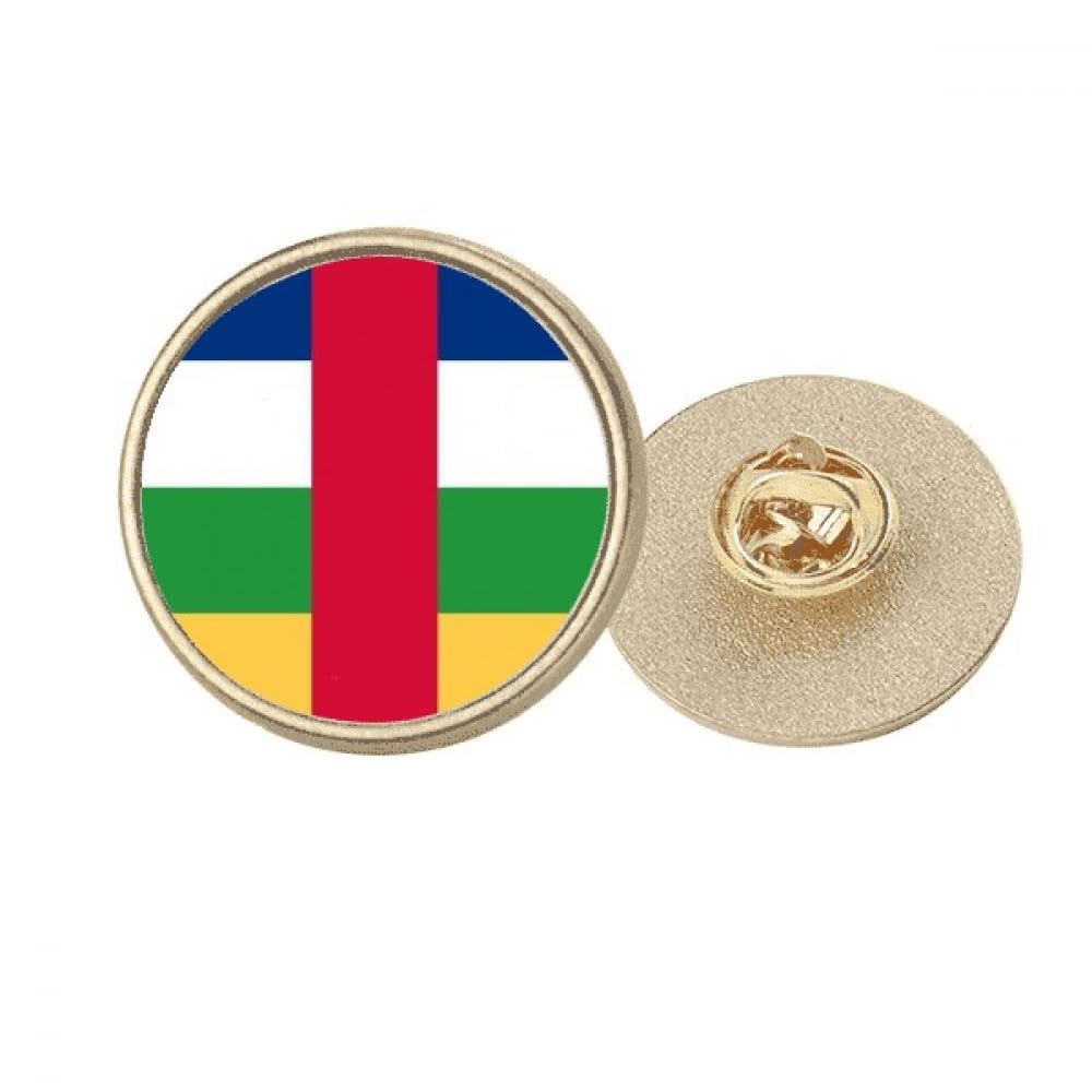 Broche Centrafrique drapeau république centrafricaine ronde métal