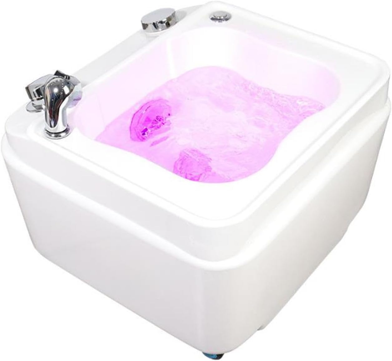 Foot Baths & Spas with Heat and Massage Colorful Lamp Footbath with Pedicure Foot Rest Feet Spa Tub Spa Foot Bath Pedicure Acrylic Footbath (Color : with Water Pump)