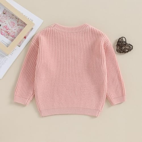 Baby Girl Valentines Outfit Love Heart Sweet Long Sleeve Sweater Tshirt Crewneck Tops Fall Winter Clothes2