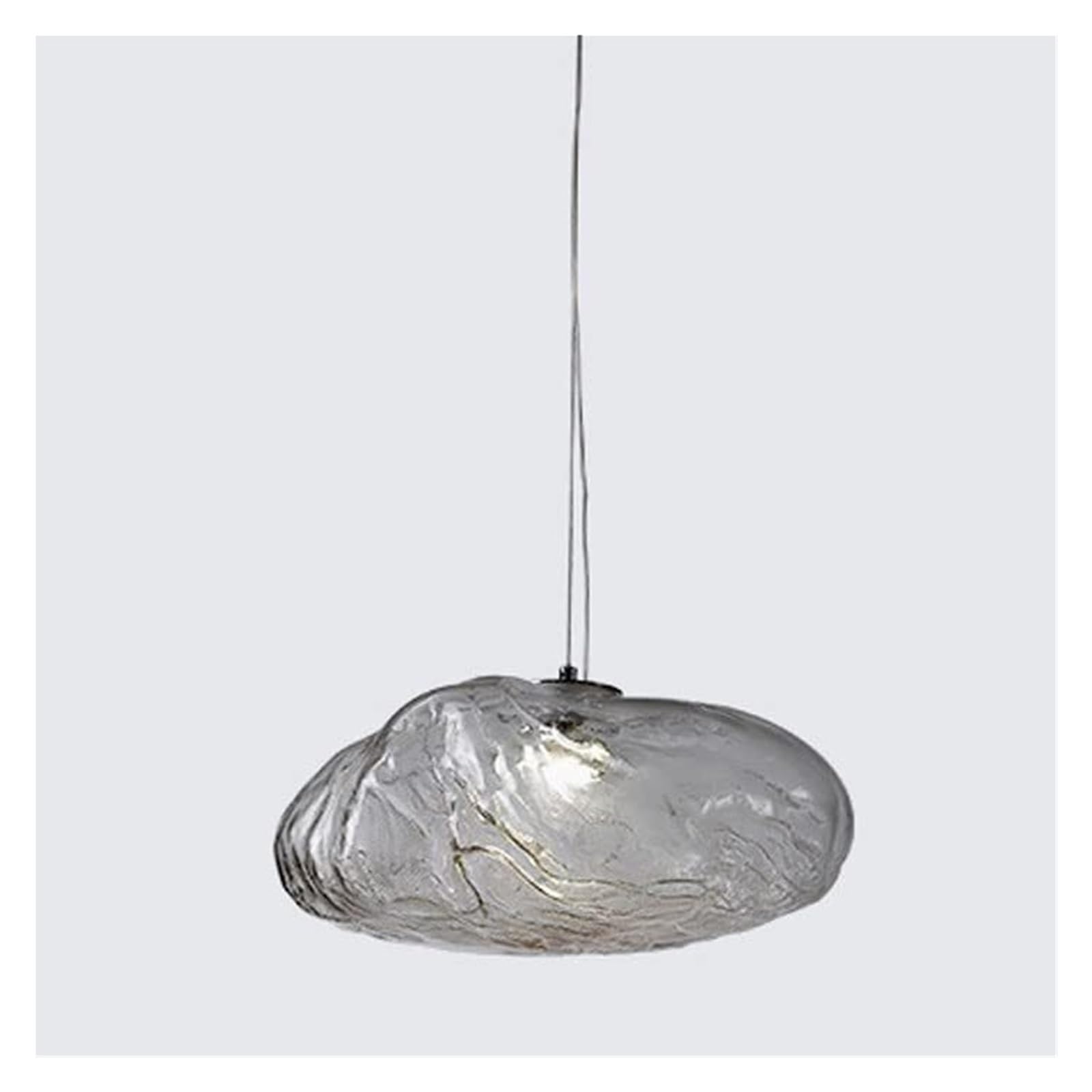 Oval Clouds Shape Clear/Coffe/Grey Glass Round Ball Single Head Pendant Light Fixture Metal Lamp Holder Nordic Style Hanging Lamp Adjustable Cord Barber Shop Cafe Restaurant(Natural,7.9in/20cm)