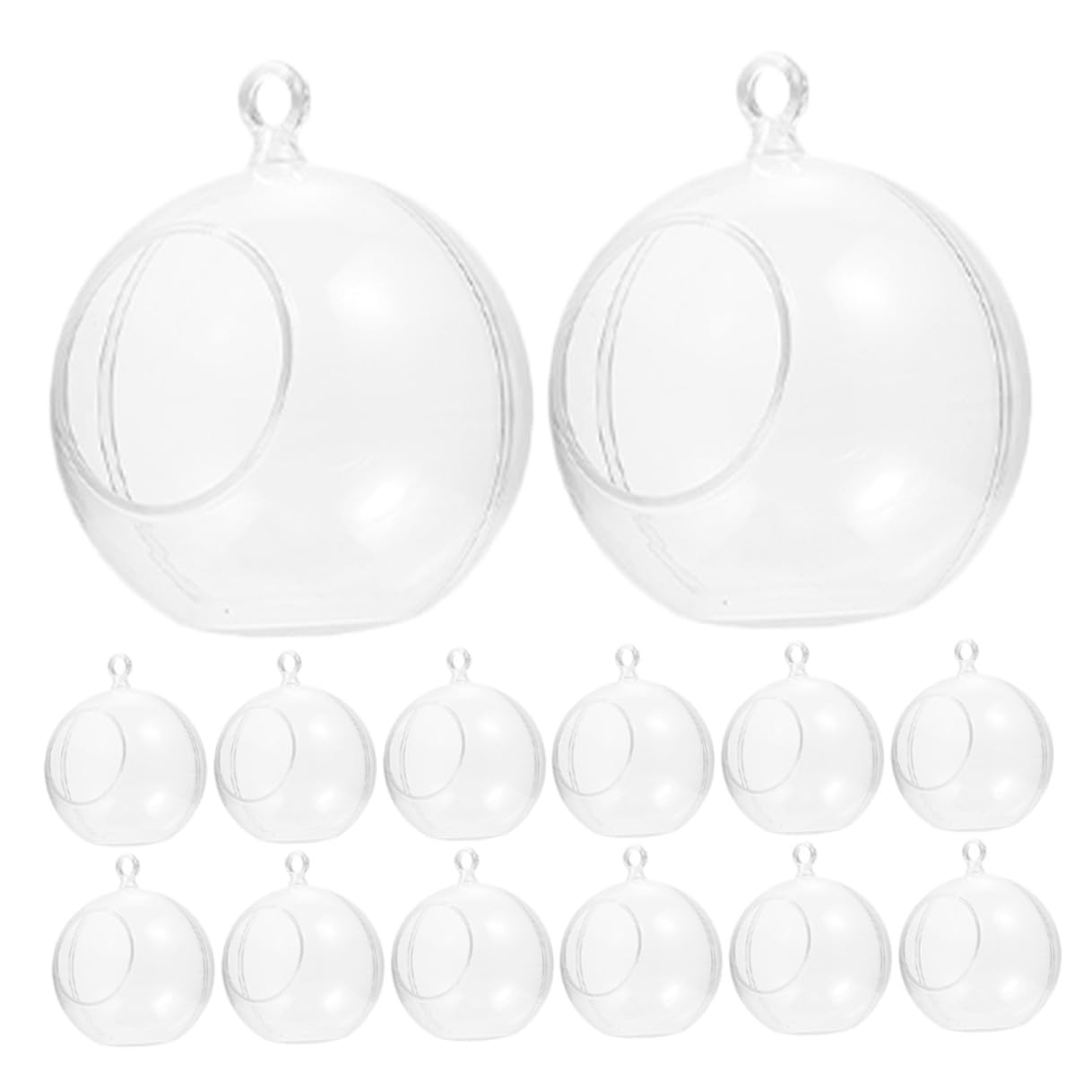MAGICLULU Bolas Decorativas Transparentes Rellenable de 8 CM 20 Unidades de Plástico Irrompible Adornos Colgantes para Velas y Manualidades Ideales para Decoración Navideña Bodas y