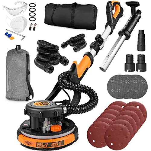 Drywall Sander, Power Drywall Sander with Vacuum, Auto Dust Collection, 7 Variable Speed, 900-1800RPM, Dustless Floor Sander with LED Light for Popcorn Ceiling Drywall Sander, Power Drywall Sander with Vacuum, Auto Dust Collection, 7 Variable Speed, 900-1800RPM, Dustless Floor Sander with LED Light for Popcorn Ceiling