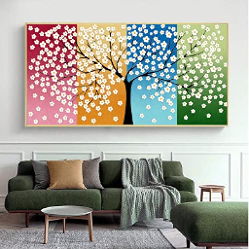 Art mural grand format tableau arbre abstrait de qualité supérieure 90x180