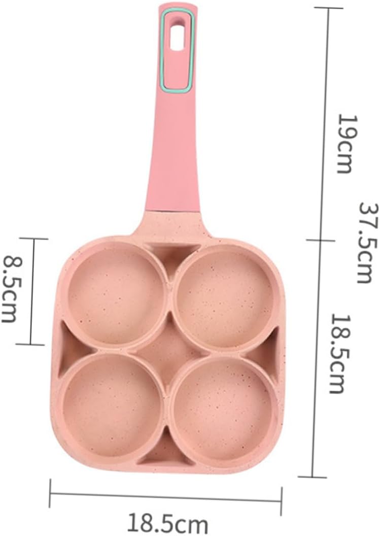 Angoily Non-stick Egg Frying Pan Aluminium Alloy Skillet for Omelets and Healthy Cooking Easy Clean Home Egg Cooker Lightweight Breakfast Mold in Pink