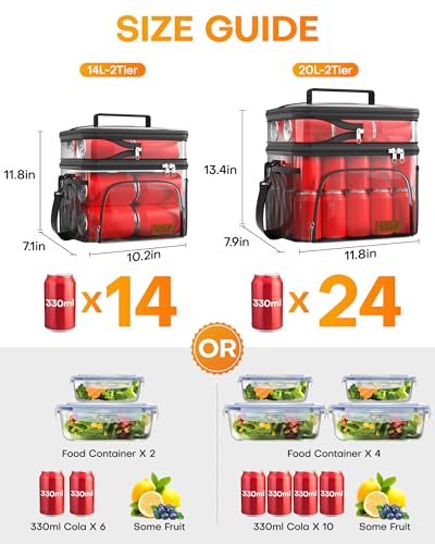 Image of HOTOR Insulated Lunch Box Men Women Leak-Proof Cooler Lunch Bag 14L