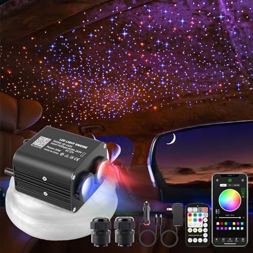 Image of 20W Twinkle Starlight Headliner Kit, Star Lights for Car Roof & Home Decoration, Fiber Cable 550pcs*0.03in*9.8ft Star Light Headliner with Bluetooth APP /Remote Control /Music Mode