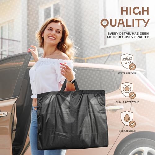Image of Lazebox 65 inch Travel Garment Bag with Accessories Zipper Pocket, Heavy Duty Suit Bag for Suits, Tuxedos, Dresses, Coats, Black, 2 packs
