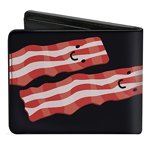Buckle-Down Men's PU Bifold Wallet-Bacon & Eggs Black, Multicolor, 4.0" x 3.5" - Image 3