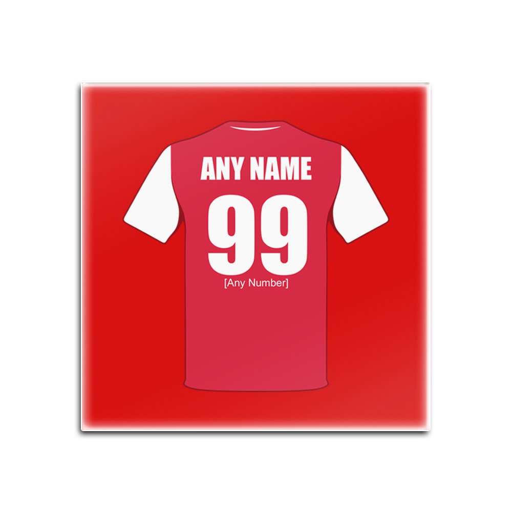 UNIGIFT Personalised Gift - Arsenal Glass Square Coasters (Football Club Design Theme, Colour Options) - Any Name/Message on Your Unique Mat Pad - The Gunners