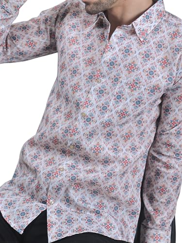 Image of TryBuy Exclusive Men's Printed Full Sleeve Casual Linen Shirt
