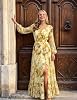 Vestido largo floral de manga larga con escote en V, fluido y boho para mujer 6