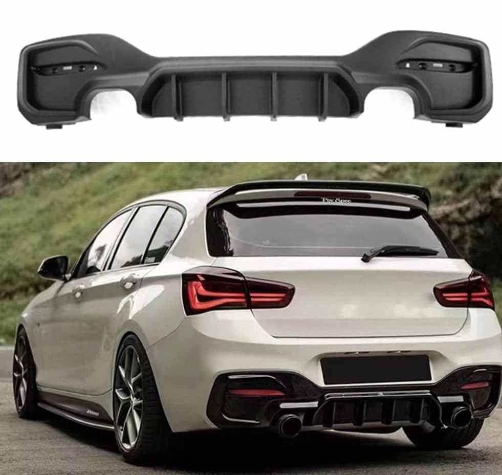 Auto Diffusore Paraurti Posteriore per B-MW 1 Series F20 2015-2020, ABS Paraurti Posteriore Diffusore Labbro Inferiore Spoiler Splitter Copertura Kit Corpo