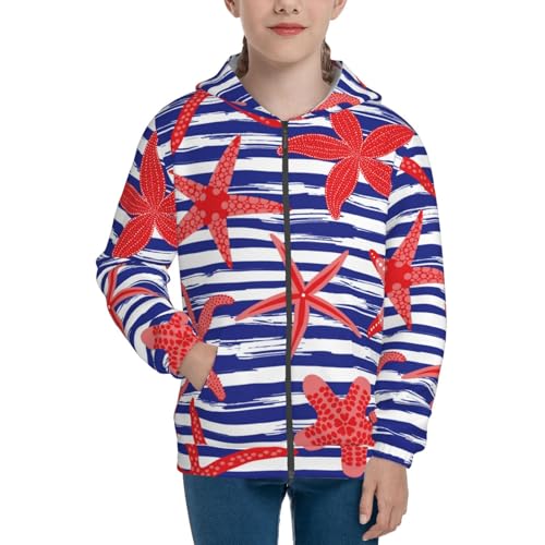 Sea Stars Kid Hoodies Boys Zip Up Sweatshirts Girls Pullover with Pocket3