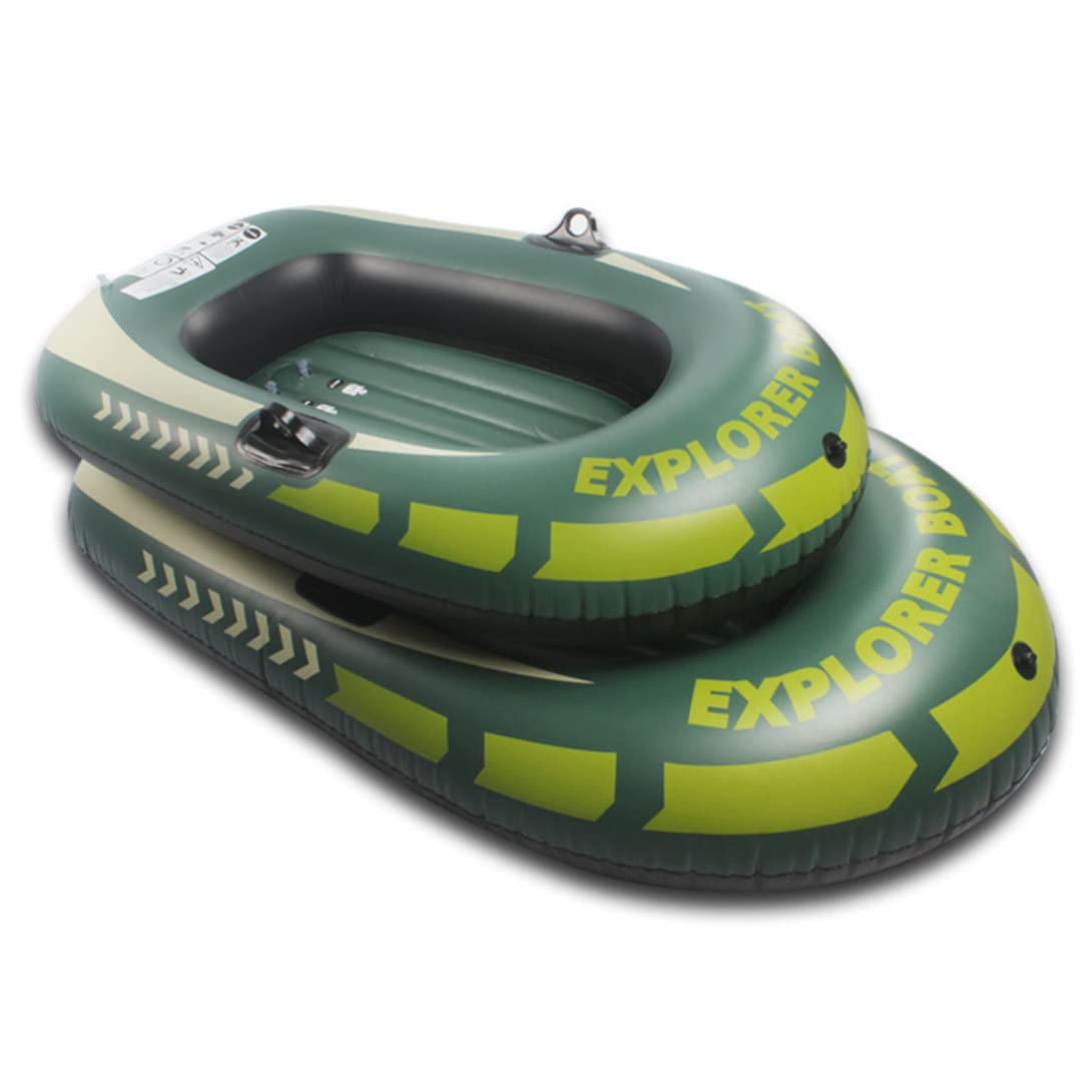 Bateau Gonflable Ensemble De Bateaux Gonflables Épaissis Bateaux À Rames pour Enfants Une Personne PVC Gonflable Dingy Bateau pour La Pêche en Bateau Ou Jouer sur Les Lac, Vert