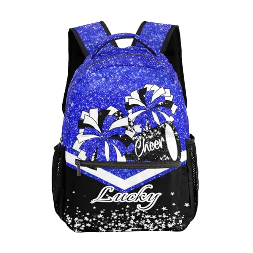 Personalized Blue Cheer Cheerleader Backpack Custom Cheerleading Bags for Casual Bookbag for School Season