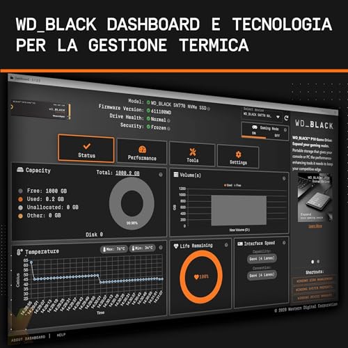 WD_BLACK SN700 2TB SSD Interno, M.2 2280 NVMe SSD con velocità fino a 5150 MB/s, 4850 MBs in scrittura, alte prestazioni per gaming, con PCIe Gen 4.0, SSD Gaming, Nero - Hdd - Immagine 4