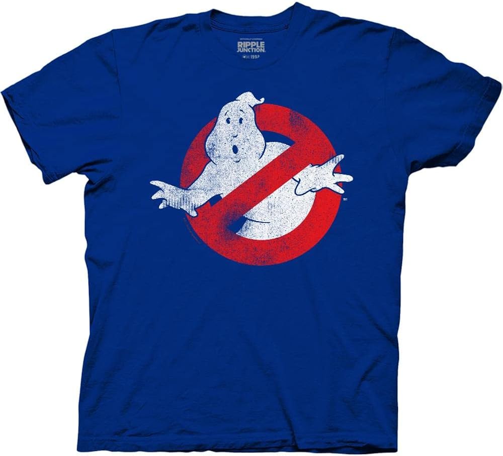 Ripple Junction Ghostbusters Distressed No Ghost Logo Adult Retro Movie T-Shirt : Clothing, Shoes & Jewelry