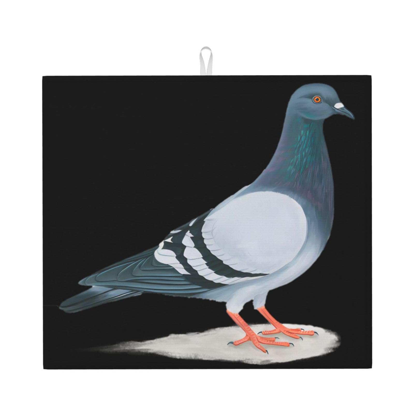 YYHHAOFA Pigeon Prints Kitchen Drying Mat – Absorbent Dish Throw for Countertops, Quick-Dry Non-Slip Layer with Stylish Prints, for New Homes