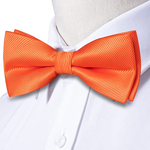 Image of Hi-Tie Bow Ties for Men Pre-Tied Pocket Square with Cufflinks Mens Bowtie Sets for Wedding Formal Party