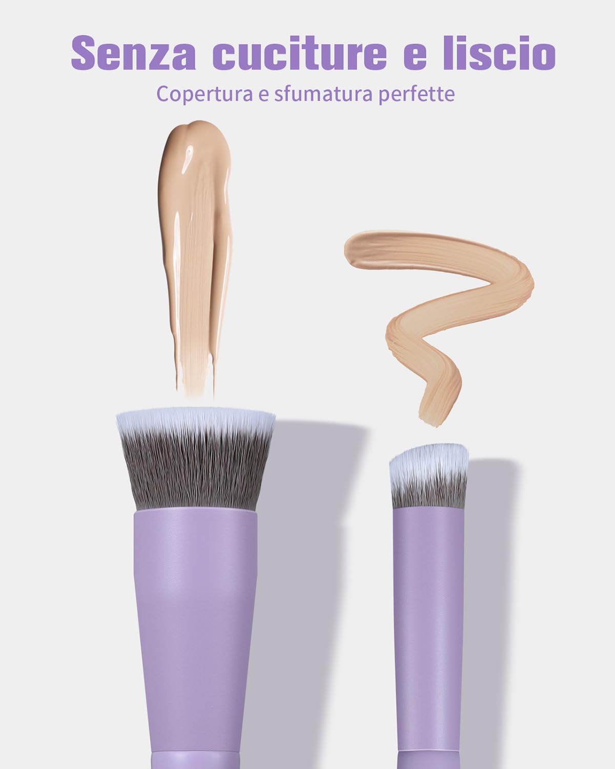 EIGSHOW Pennello per fondotinta e correttore, pennello da trucco a doppia estremità per fondotinta, correttore, pennello da trucco sintetico 2 in 1 di alta qualità per polvere liquida, crema (D110P)