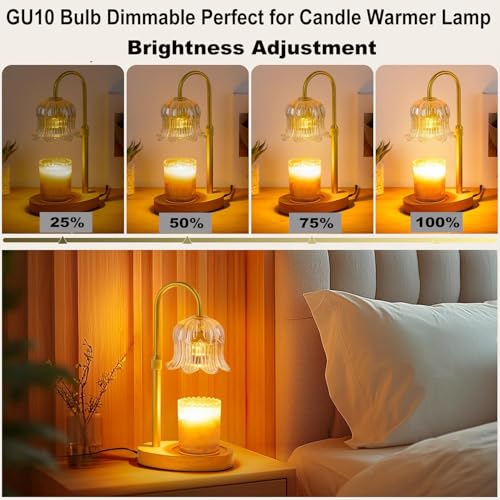 Image of Vinaco GU10 C 120V 35W Bulb Dimmable, 6 Pack High Output 380LM GU10 C 110V 35W Candle Warmer Warm White 2800K, Long Lasting GU 10 Halogen Bulbs No Flicker for Candle Warmer Lamp & Track Lighting
