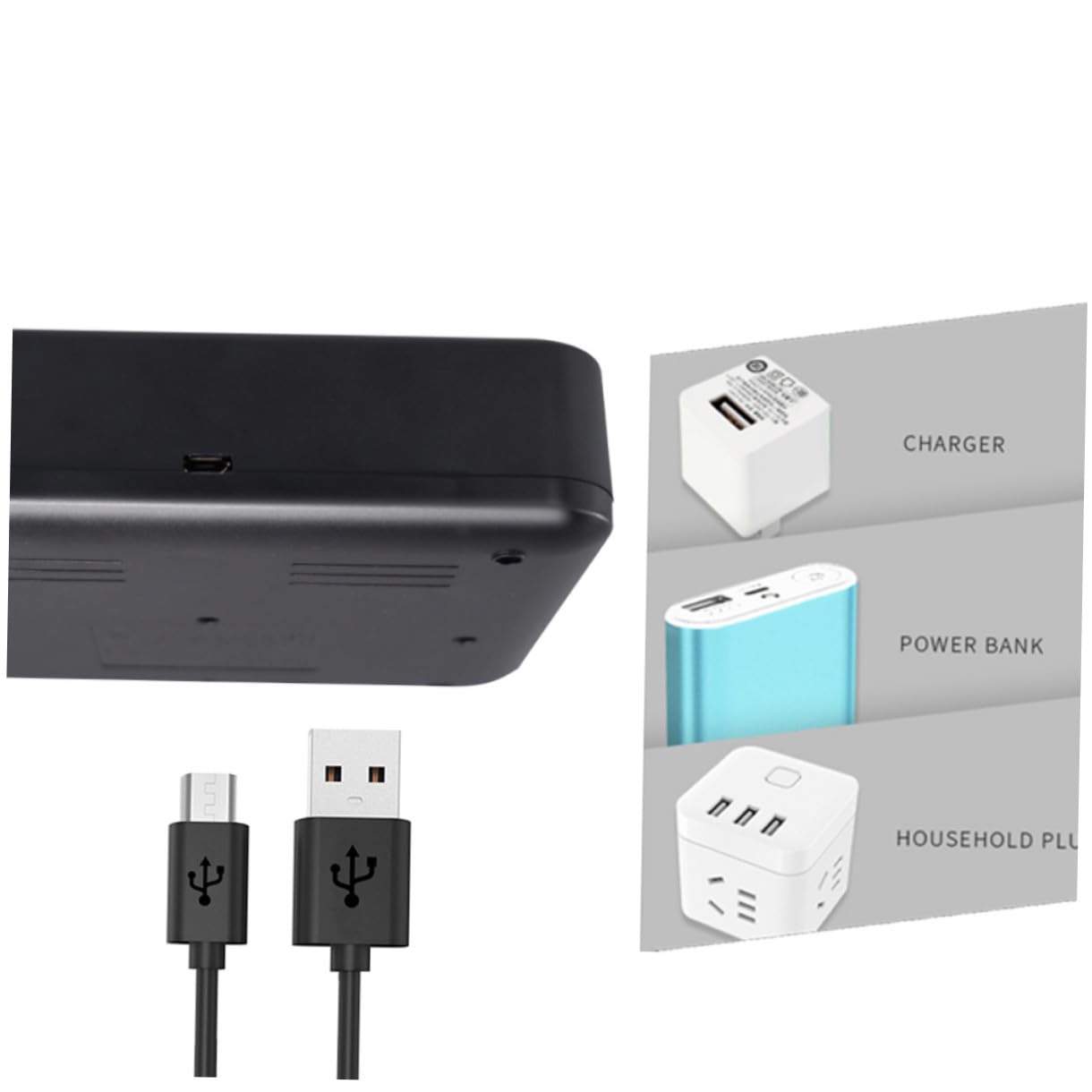 LABRIMP Cargador Inteligente de Pilas Recargables con Pantalla LCD Ranuras Independientes para Baterías AA AAA y C Protección Múltiple y Conexión USB Portátil