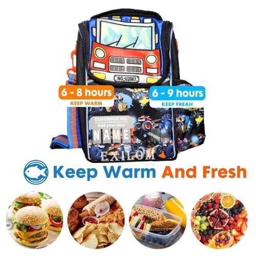 Image of Kids Double Decker Cooler Insulated Lunch Bag Large Tote for Boys, Girls, Men, Women, with Adjustable Strap (football-ln-bag-03)